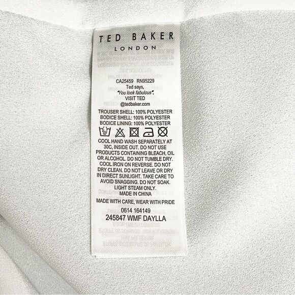 Ted Baker London Daylla Dress Size 3 US 8 Black Ivory Two Tone Mock Neck Pencil - Picture 11 of 14